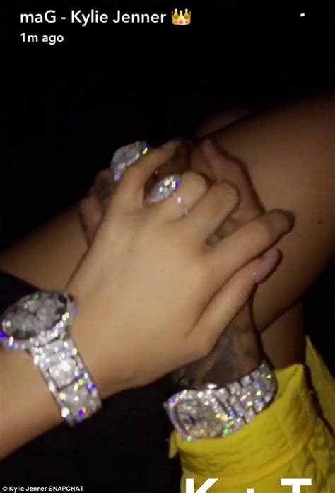 kylie jenner and tyga show off their matching blinged out rolex watches daily mail online