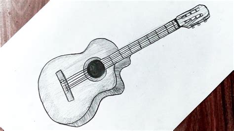 draw  guitar easy step  step youtube