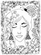 Illustration Vector Doodle Zentangl Frame Flower Coloring Zenart Tale Snail Fairy Flowers Head Her Girl Book Mulatto Negro Braids African sketch template