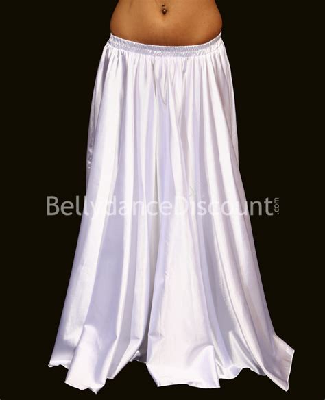 White Belly Dance Satin Skirt 25 90