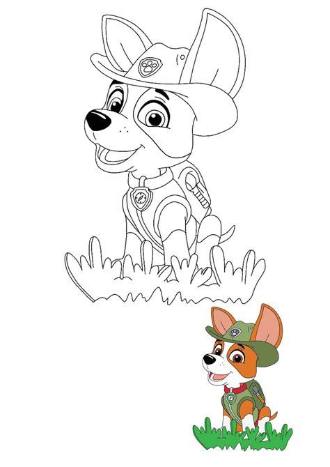 paw patrol tracker coloring sheet   preview paw patrol coloring