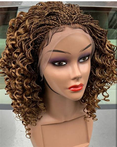braid wig custom  cornrow wig braided wigs micro etsy