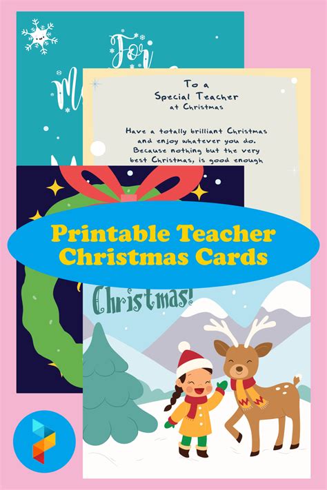 printable teacher christmas cards     printablee