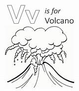 Coloring Volcano Letter Printable Lowercase Uppercase Through sketch template