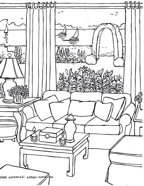 coloring pages house rooms tedy printable activities