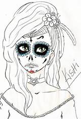 Girl Mexican Skull Drawing Getdrawings Deviantart Downloads sketch template