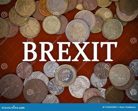 brexit  christmas euro coins  british pounds  stock image image  announced