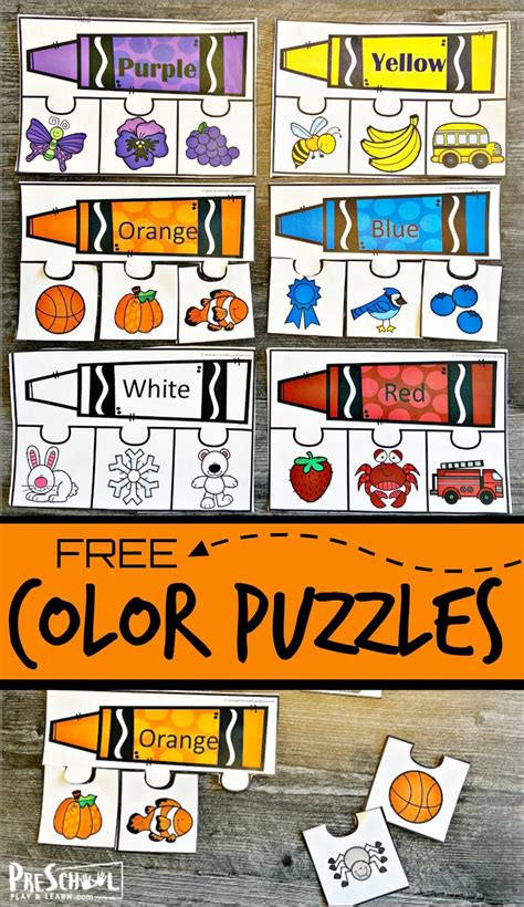 printable color puzzles fun color activity  preschoolers