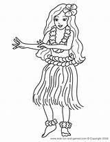 Coloring Hawaiian Hawaii Pages Luau Printable Kids Party Hula Games Color Theme Birthday Colouring Girl Hawaiin Print Flowers Adults Crafts sketch template