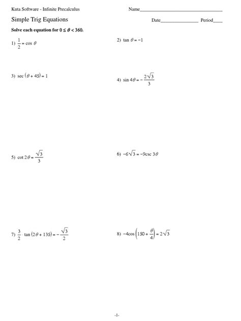 simple trig equationspdf