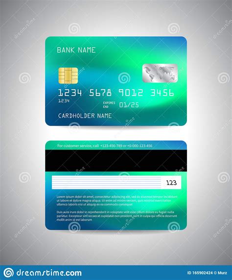 Vector Credit Card Front And Back Side Of Credit Card