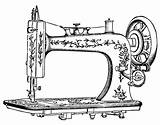 Sewing Machine Drawing Coloring Pages Vintage Couture Machines Colouring Printable Clip Choose Board Antique sketch template