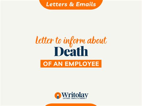 inform  death   employee letter template writolay