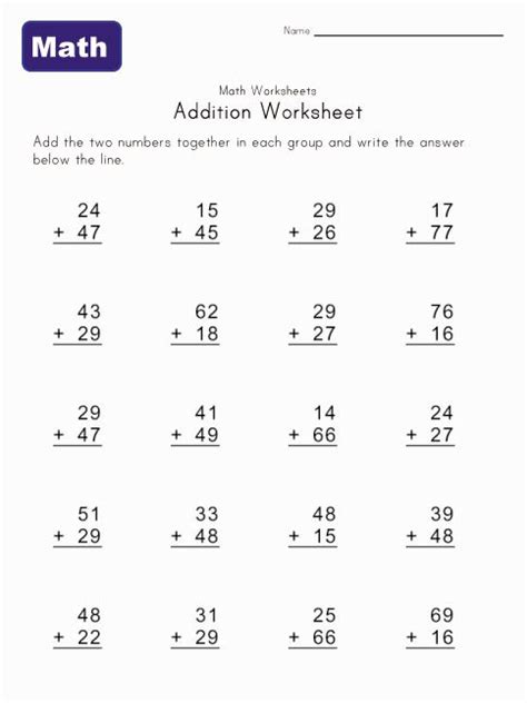 addition worksheets  carrying math addition worksheets math