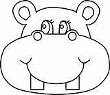Hipopotamo Hippopotamus Hippo sketch template