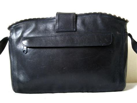 handbags and bags vintage louis cardini designer brand genuine leather black navy handbag