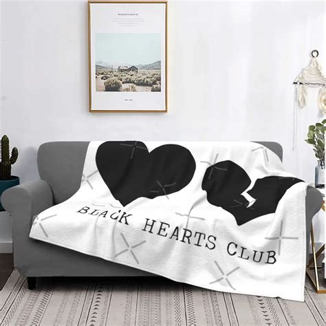 yungblud black hearts club blanket bedspread bed plaid bed plaid sofa blankets muslin blanket