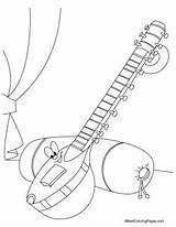 Sitar Drawing Paintingvalley Coloring Pages sketch template