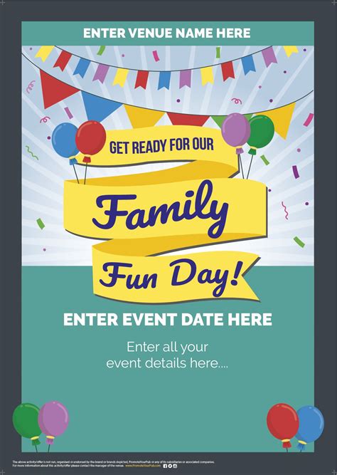 family fun day poster promote  pub