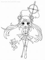 Coloring Pages Chibi Girl Kawaii Sailor Cute sketch template