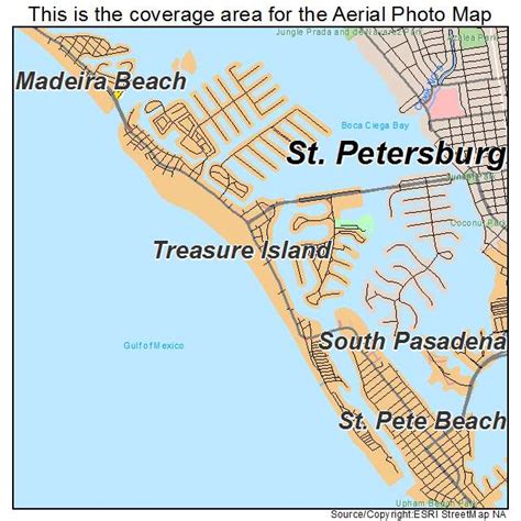 aerial photography map  treasure island fl florida