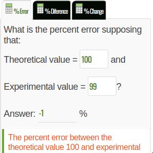percentage error calculator
