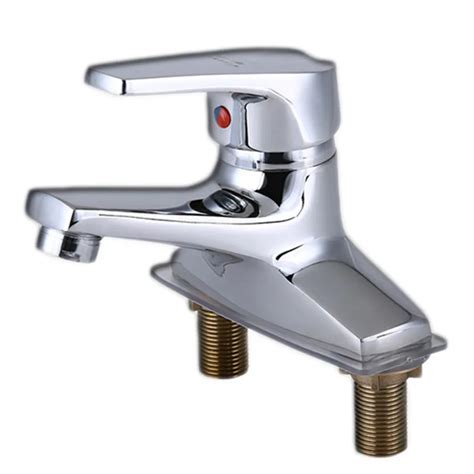 dual hole hot  cold water mixer faucet bathroom single handle polished sink water tap faucet