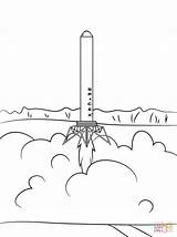 Coloring Falcon Spacex Spaceship Onlinecoloringpages sketch template