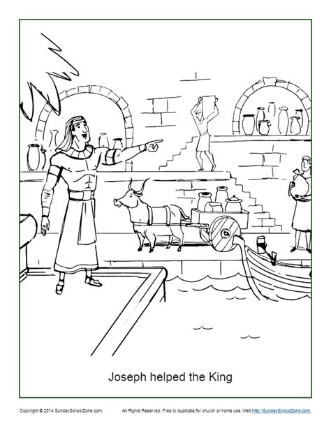joseph helped  king coloring page