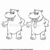 Hippopotamus sketch template
