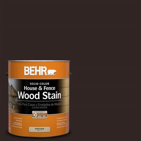behr  gal sc  cordovan brown solid color house  fence wood