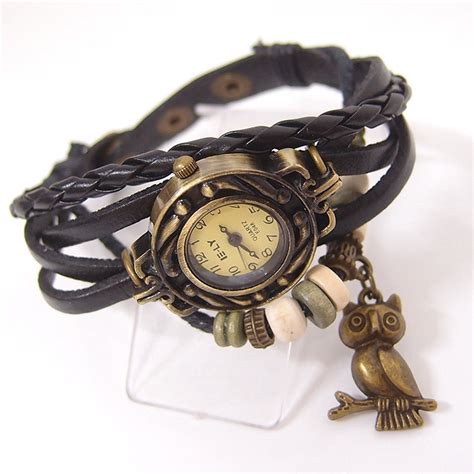 bolcom dames vintage armband horloge met bedel uil