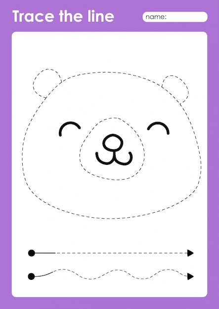 premium vector bear tracing lines preschool worksheet  kids