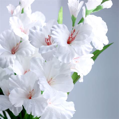 bushes  white gladiolus flower spray long stem artificial