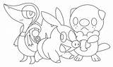Pokemon Starters Coloring Pages Generation 5th Sketch sketch template