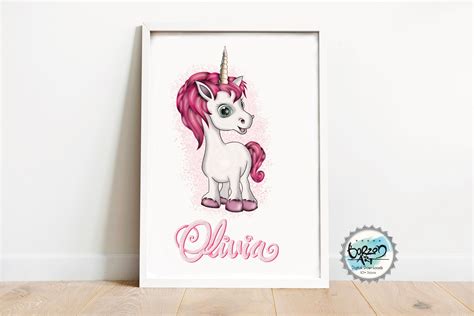 unicorn  print custom  print personalized unicorn etsy