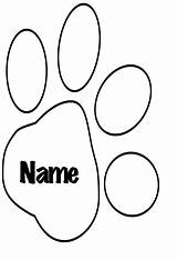 Paw Print Dog Outline Template Coloring Tiger Color Paws Cat Pages Printable Lion Clues Clipart Clip Cougar Pawprint Blues Library sketch template