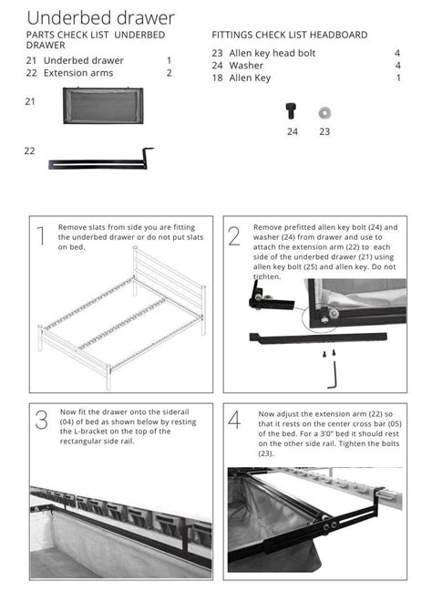 assemble  bed frame  comprehensive parts diagram guide