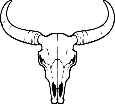 bull skull black  white png illustration  png