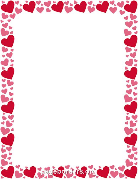 printable heart borders printable templates  nora