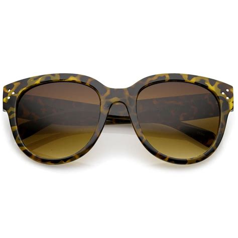 women s oversize horn rimmed wide temple cat eye sunglasses 56mm