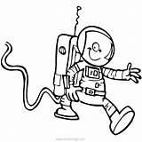Astronaut Waving Xcolorings Boy sketch template