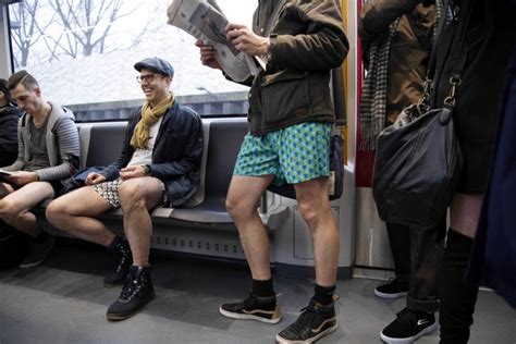 World Unites For 10th Annual No Trousers Tube Ride As Commuters Get
