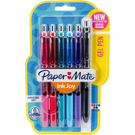 paper mate inkjoy gel retractable pen 0 7 mm assorted 6 pack