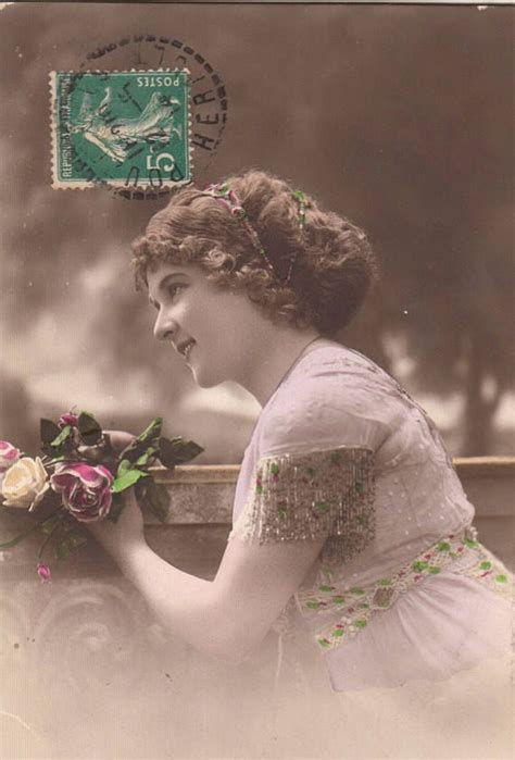 Vintage French Romantic Postcard Romantic Woman Etsy