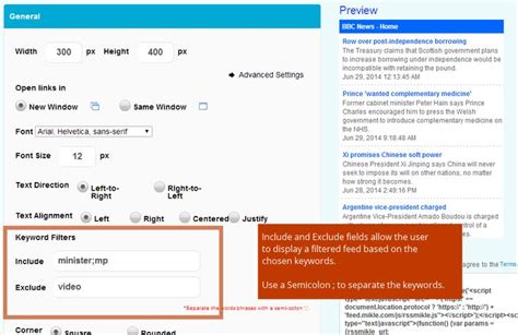 rss feed filtering   feedwind widget feedwind support rss feed