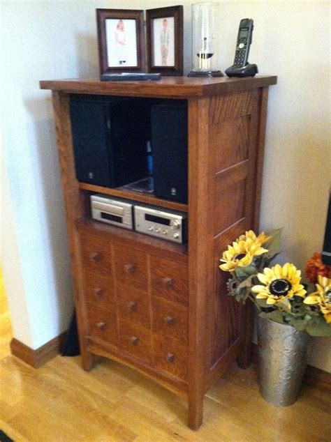 stickley style stereo cabinet     living room