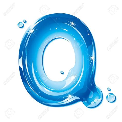Abc Series Water Liquid Letter Capital Q Royalty Free Cliparts