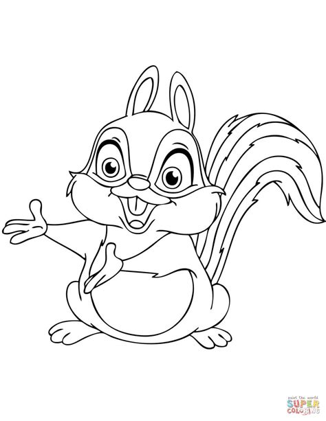 cute chipmunk coloring page  printable coloring pages