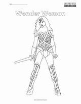 Coloring Wonder Woman sketch template